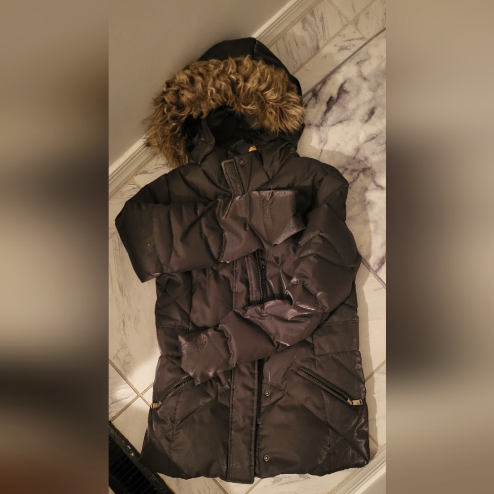 Northface winter irid puffer jacket with fur hood